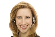 Businesswoman With A Headset Stock Photography