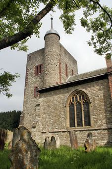 Norman Church In English Villa Stock Image