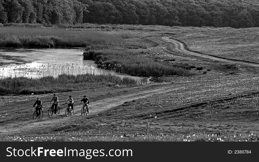 Bikers On A Country Road