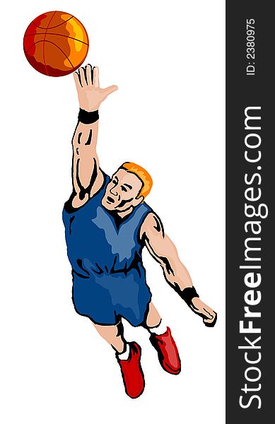 Basketballer rebounding