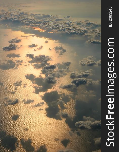Picture taken from plane over Mediterranean sea. Picture taken from plane over Mediterranean sea.