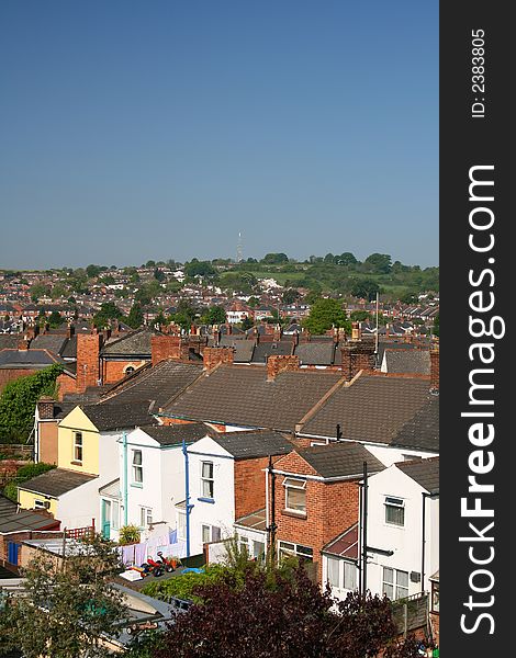 Rear cityscape view of victorian tenements. Rear cityscape view of victorian tenements