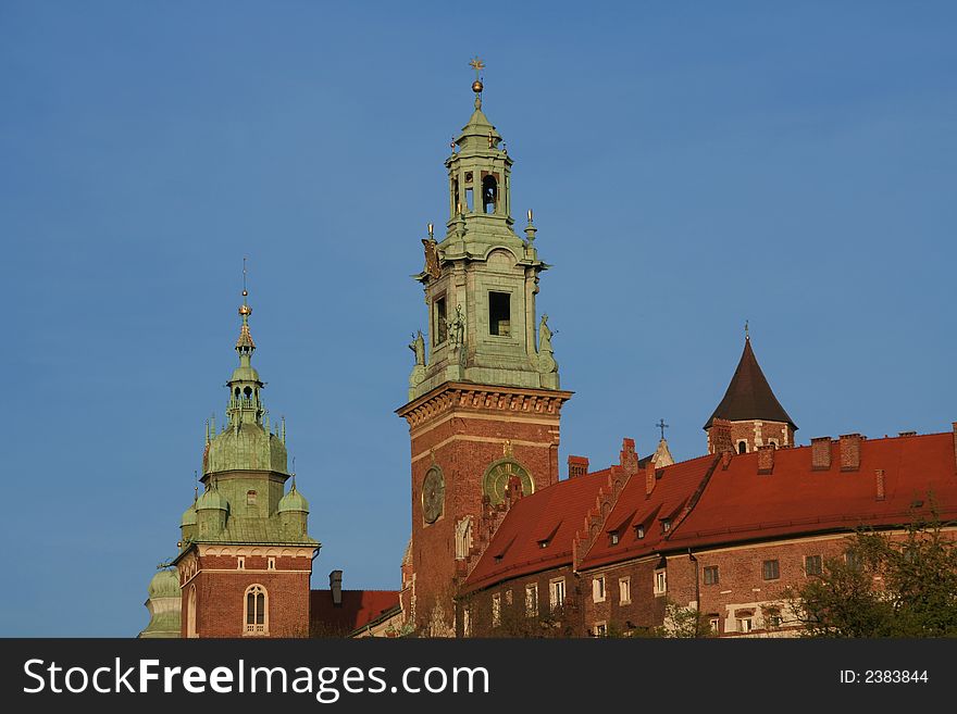 View of Wawel Castle in Polish city of Krakow