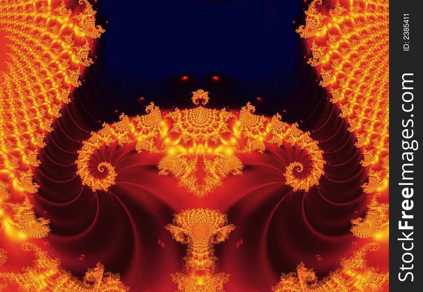 Orange and blue fractal background. Orange and blue fractal background