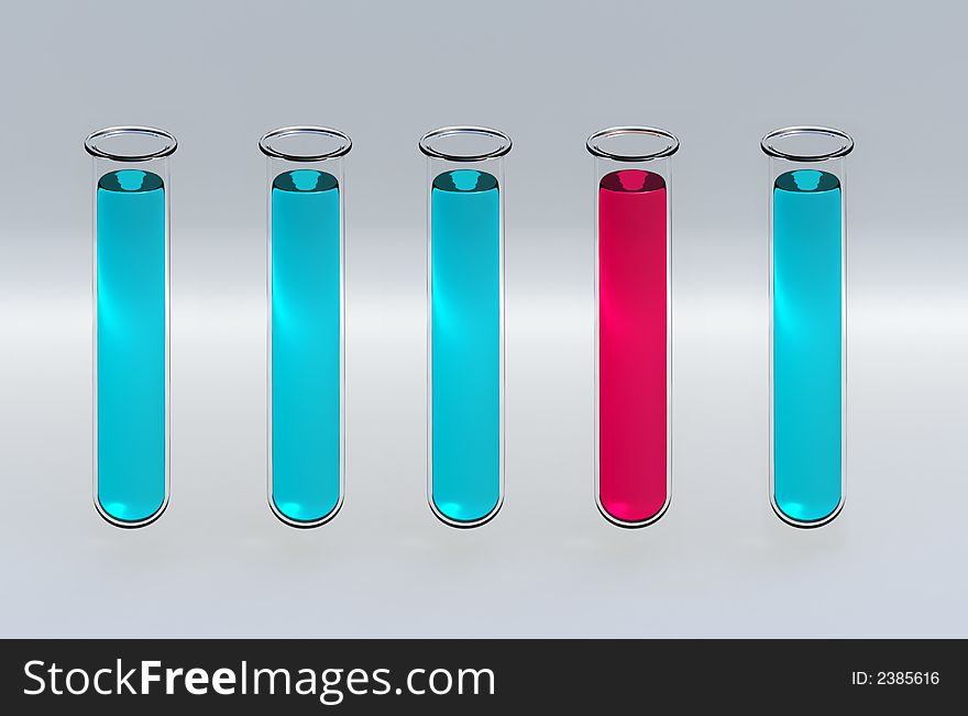 3D Render Test Tubes For Health Science