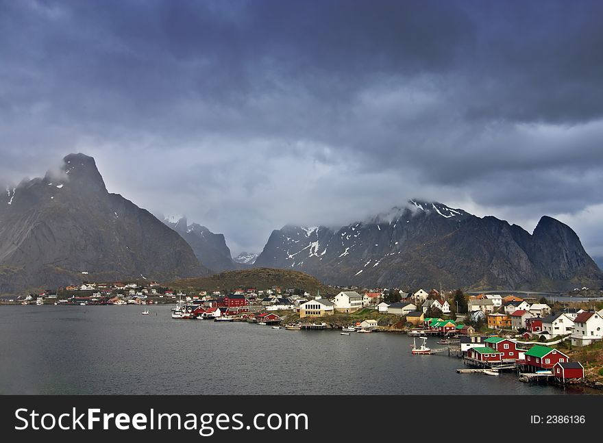 Norway - Lofoten, Reine town and mountain