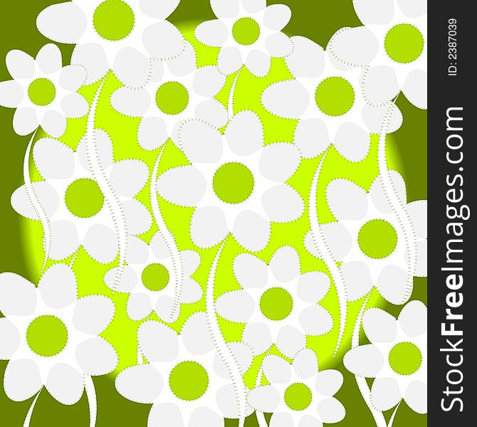 White and green daisy floral