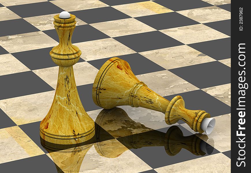 Very beautiful three-dimensional illustration. Chess. 3d