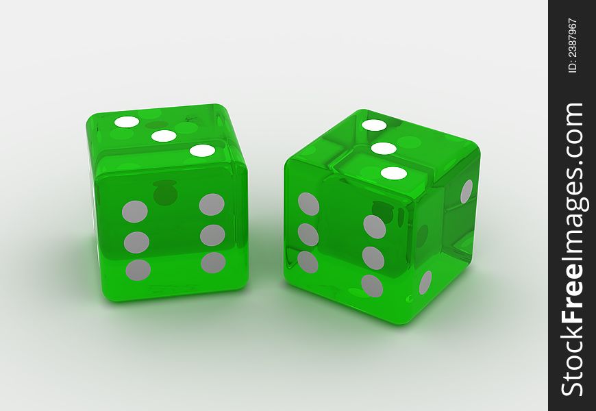 Very beautiful three-dimensional illustration. Dice. 3d