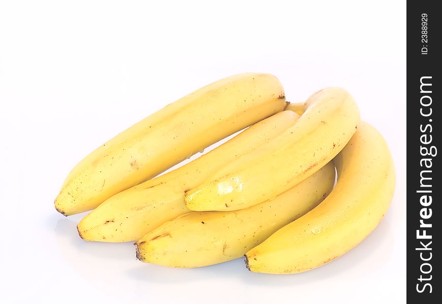 Bunch of bananas isolated  on  white