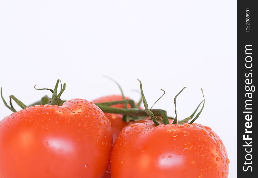 Close-up of bunch of fresh tomatos