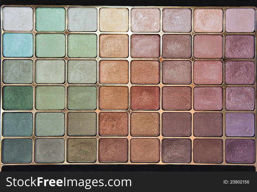 Closeup of colorful eyeshadow makeup palette. Closeup of colorful eyeshadow makeup palette