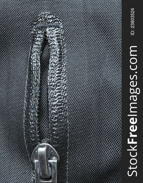 Waterproof zip with taped seams closeup details of modern sportswear jacket