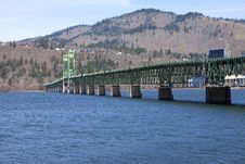 Long Bridge Of Hood River Oregon. Royalty Free Stock Photo Long Bridge Of Hood River Oregon. Royalty Free Stock Photo