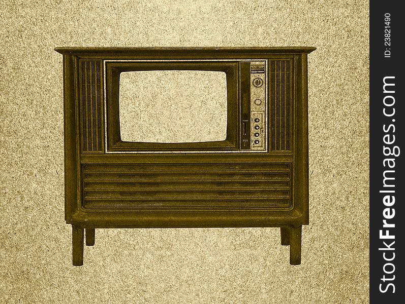 Television retro on grunge paper background. Television retro on grunge paper background