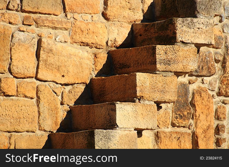 Old stairs from inside of a fortress