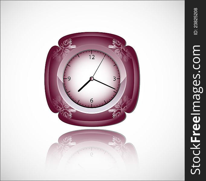 Vector clock icon design  on a with background. Vector clock icon design  on a with background