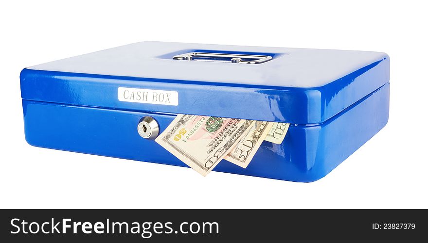 Cash box isolated on white background