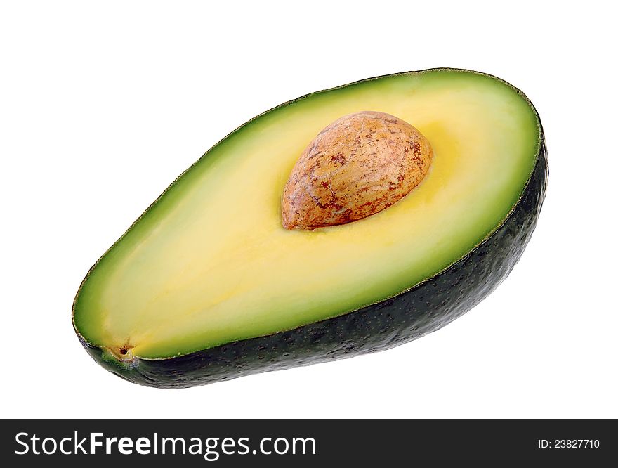 Half avocados isolated on white background Ñlose up