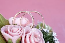 Two Golden Wedding Rings On Flowers Royalty Free Stock Image Two Golden Wedding Rings On Flowers Royalty Free Stock Image