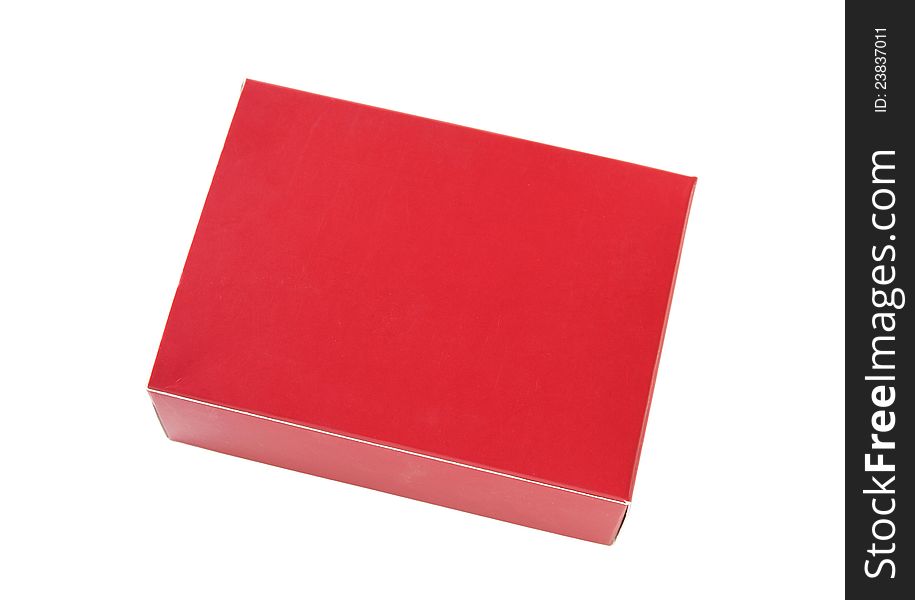 Red package box isolated on white with clipping path
