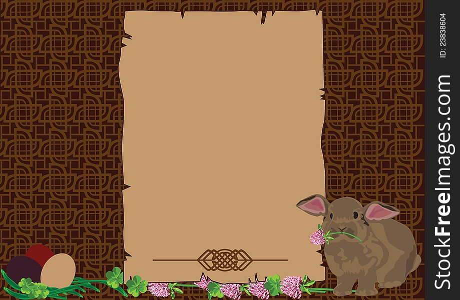 Easter background in beige and brown tones