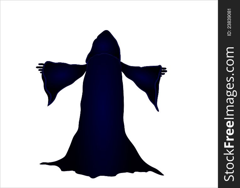 Silhouette Vector Illustration Of A Wizard