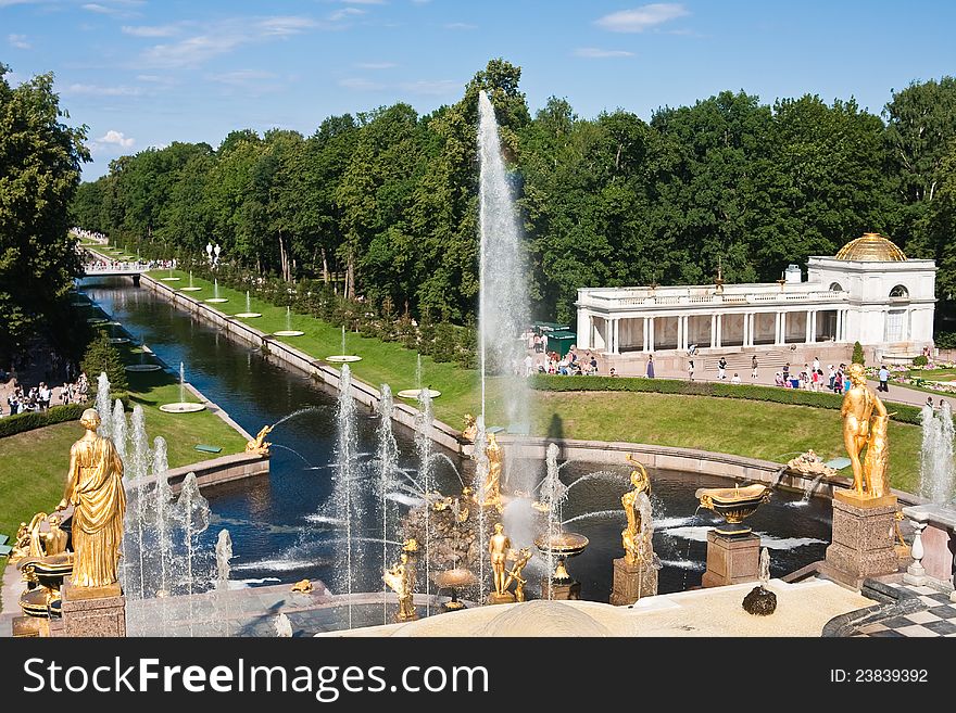 Grand Cascade In Pertergof,  Russia