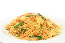 Singapore Style Stir Fried Rice Noodles Royalty Free Stock Photography