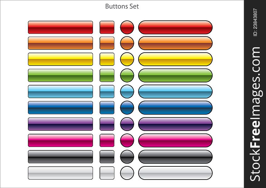 Set of colorful web buttons