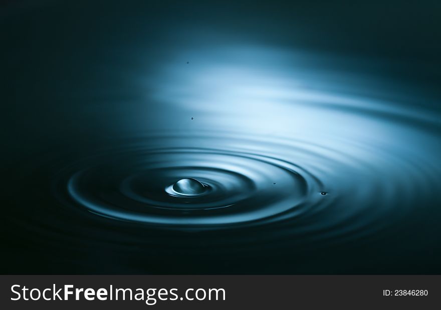 Water Drop Abstract Blue Background