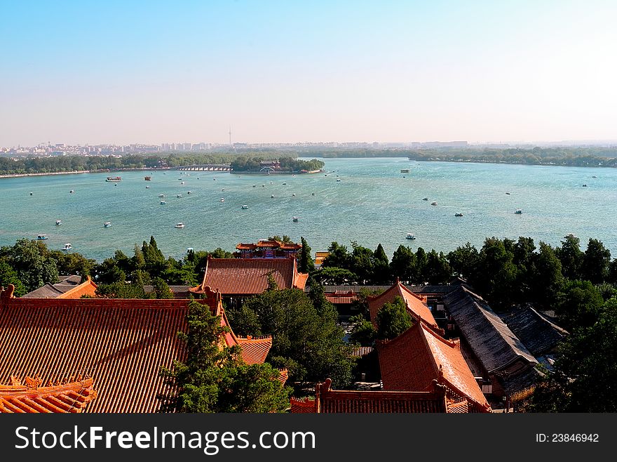 The overview of the Summer Palace, Beijing, one of the most famous imperial garden in the world. The overview of the Summer Palace, Beijing, one of the most famous imperial garden in the world