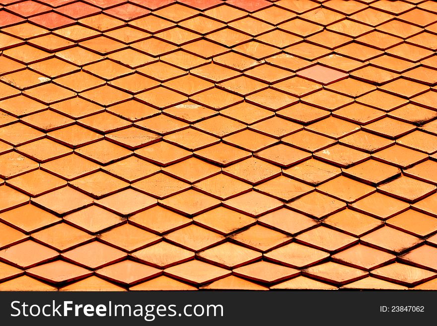 Tile roof. The art of building the temple