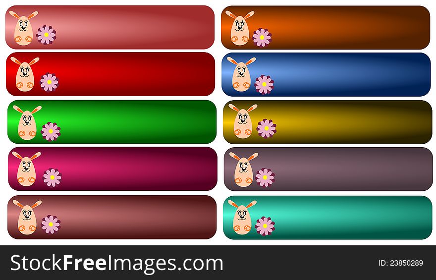 Set of banner with easter images