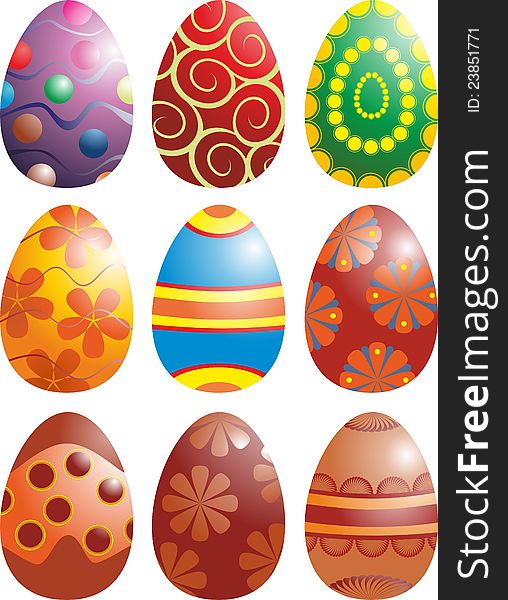 Easter eggs. Isolated. White background