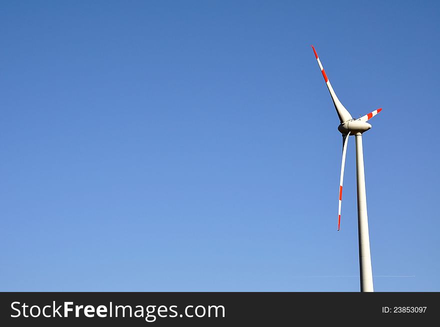 Power generating windmills in the outdoors