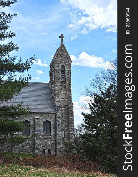 View of Dahlgren Chapel on South Mountain in Maryland