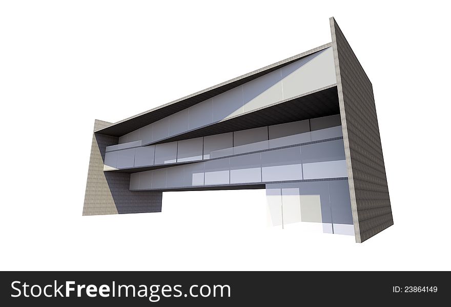 3D modern building