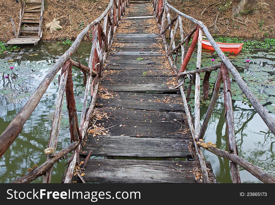 Old wooden bridge.