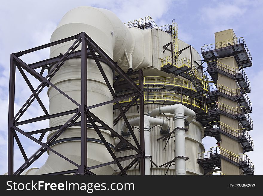 Modern power station and stairs construction. Modern power station and stairs construction