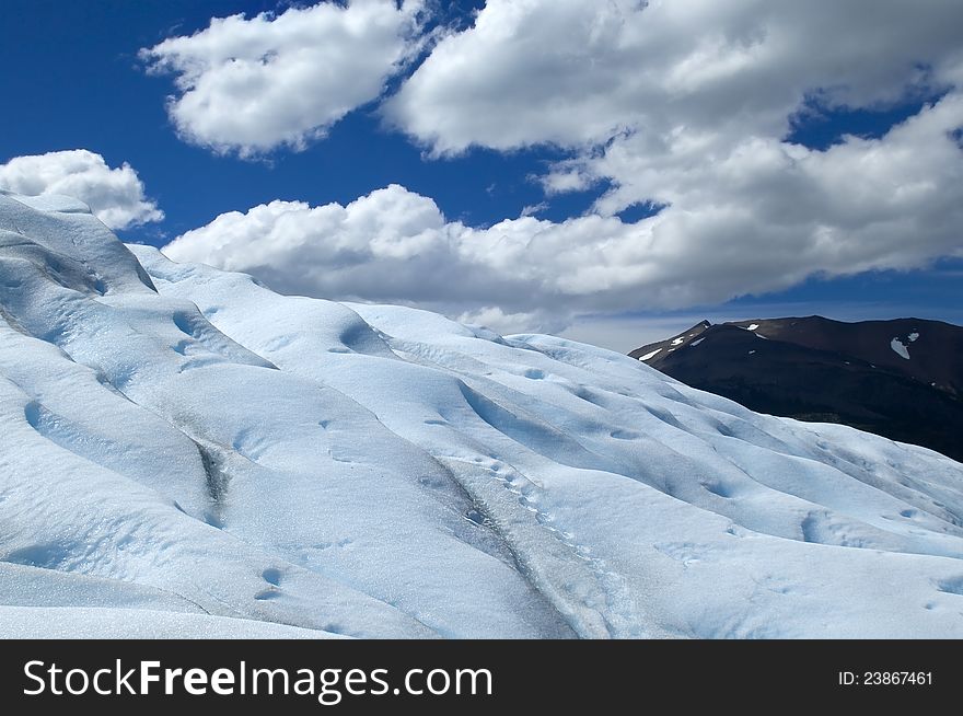 Came together the ice and sky in Perito Moreno Glacier in Argentina