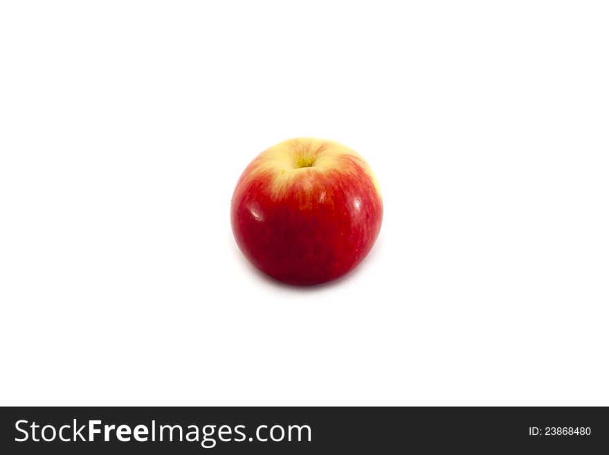 Single apple isolated on white background.