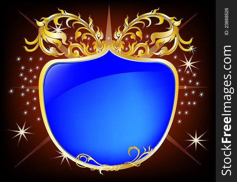 Elegant shield blue and thai art pattern background. Elegant shield blue and thai art pattern background