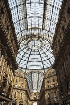 Postcard From Milan - Vittorio Emanuele Gallery Royalty Free Stock Photos Postcard From Milan - Vittorio Emanuele Gallery Royalty Free Stock Photos
