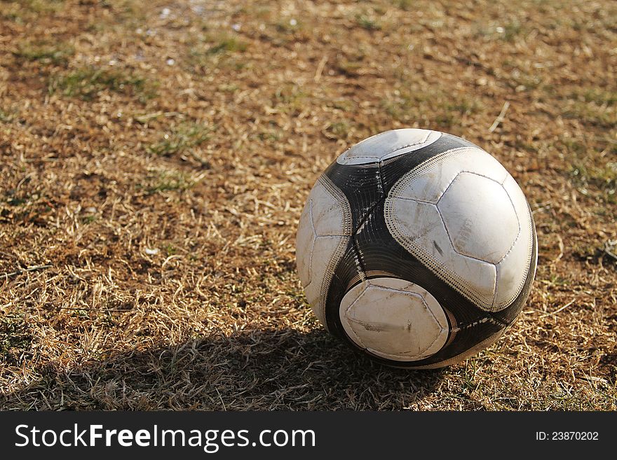 Soccer or football ball on the field. Soccer or football ball on the field