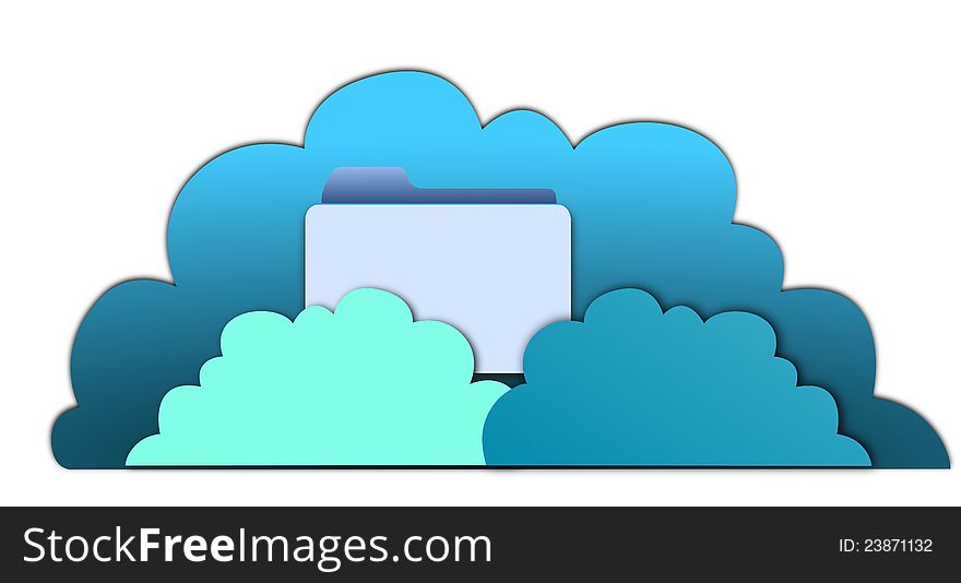 A simple illustration of cloud computing concept.