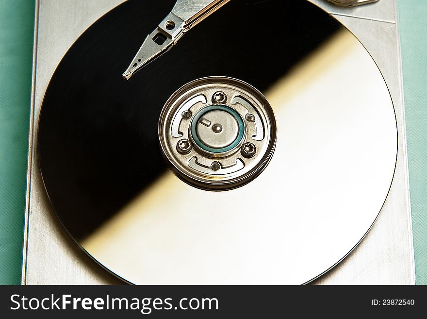 Internal view of a 5,25 hard disk drive. Internal view of a 5,25 hard disk drive