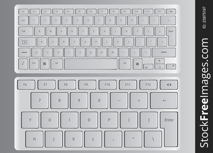 Vector keyboards white. vector illustration background