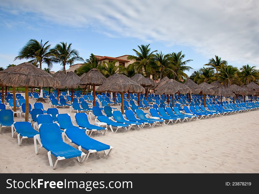 Tropical beach scenics at Playa del Carmen, Mexico