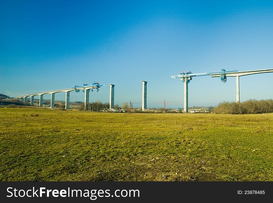 Hungarian bridge construction near from Balaton. Hungarian bridge construction near from Balaton